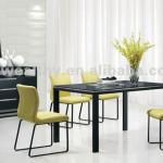 Classic glass top metal dining set / home furniture dining room set 1+4 D1025