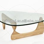 Glass top solid wood base Isamu Noguchi tea table