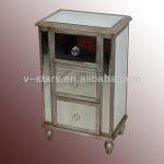 LH-VS0011 3-Drawer chest glass finish home furniture