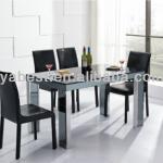 tempered glass and chromed metal legs dining table D219#