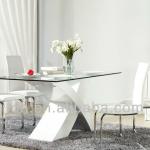 Special Shape Wood Tempered Glass Dining Table Set /Transparent Glass Dining Table Set(FOH-1609)-FOH-1609