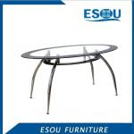Modern Cheap 2-Tier Round Tempered Glass With Black Edge Dining Table-DT-202