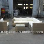 outdoor rattan garden dining chair table set/outdoor tattan furniture leisure sofa table set/modern furniture rattan sofa sets-LUSFG0018C