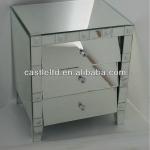 Three drawers Modern mirrored cabinet with Metal frame or glass dresser-CF0955