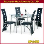Modern Dining Room Set with glass table top-HP-1-053
