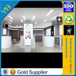 MDF retail mobile display showcase / Customized tempered display cabinets with led lights/iphone display kiosk-j002