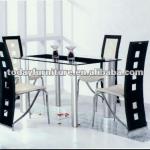 tempered glass dining table and PVC dining chair, dining table