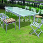 Aluminum extension table and chair set