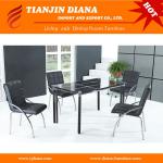 wholesale dining room 4 seater glass dining table