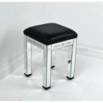 French Style Venetian Mirrored Stool with Black PU Cusion/Dressing Table Stool