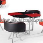 high quality tempered glass dining table and chairs with cheap price