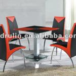 squares dinner table,tempered glass table-DT2006