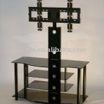 LCD TV Stand 4 tier black glass