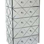 2013 Decorative Criss Cross Mirroed Tallboy/High Quality Mirrored Chest of Drawers