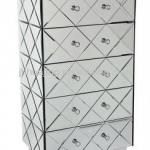 2013 Decorative Criss Cross Mirroed Tallboy/High Quality Mirrored Chest of Drawers