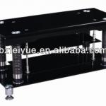 bent glass tv stand with aluminum alloy legs