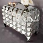 Silver mirror covered MDF wall unit bedroom 4 drawers chest sets-JS038