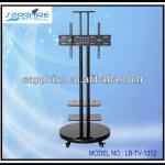 2013 Low Price Tempered Glass TV Stand with metal frame for living room