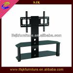 tempered glass tv stand with bracket-CTS-092 tv stand