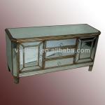 LH-VS0008 Charming design of wood mirror chest glass cabinet