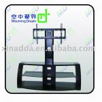 Tempered glass tv stand with swivel bracket
