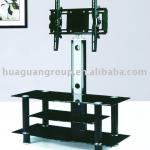 modern glass TV table with 360 degrees turning panel rack HGTS-0408-236