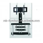 Modern tempered glass movable lcd tv stand