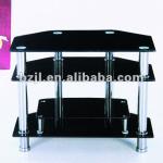 Modern Outdoor Stainless Steel Tempered Glass Led TV Stand XS4343