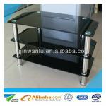 Offer living room furniture 3 tier black glass tv stand