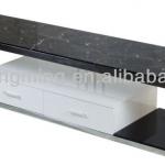 Modern Stainless Steel TV Stand Glass Top