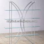 2013 hot sale furniture tempered glass bookself 1006