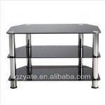 2014 New Design modern Stainless Tempered Glass TV Stand