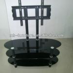Cheap tempered glass tv stand with bracket-TV009