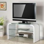 MDF with white high gloss finishing,6mm tempered TV cabinet glass TV Stands