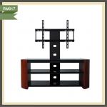 modern new design black glass lcd reclaimed wood tv stand