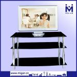 Chromed tubes glass tv console MGR-9710