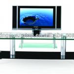 2013 new design metal leg and tempered glass TV stand