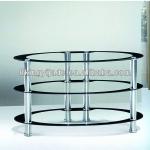 modern design black edge clear glass TV stand