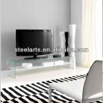 Steel-arts modern hot bent glass TV stand V550