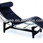 stainless steel leather/pony skin Le Corbusier LC4 Chaise lounge