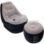 Inflatable Air sofa chair with stool in lint PVC fabric outdoor, infoor use
