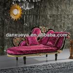 2013 excellent french style solid wooden sofa chaise lounge F07B#