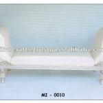 Royal Carved Silver chaise lounge Couch Daybed (Artistic Handcrafted Silver Living Room Furniture)