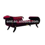 Hot hotel furniture sale Left red chaise lounge with soft back(EMT-LC11)