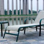 outdoor door adjunstable metal tube sling lounge chair