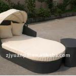 aluminum frame PE rattan lounge with ottoman