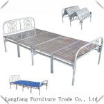 folding metal bed with 15 legs-BED-X-09