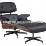 aluminum alloy base white/black/brown leather Eames style Lounge chair with ottoman