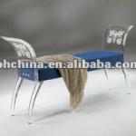 MA-291 Crystal Acrylic Chaise Lounge, Acrylic Chair, Long Plexiglass Lounge With Cushion