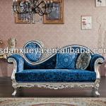 European style wood carved fabric chaise lounge F11#